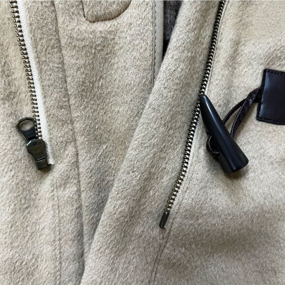 Ann Taylor Loft Camel Wool Toggle Coat with Hood - Picture 8 of 16